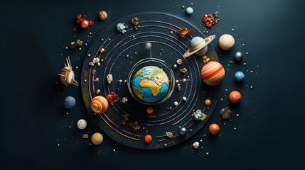 Celestial Ballet: Planets in Harmonious Orbit Around the Sun