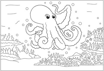 Obraz premium Adventure Coloring Book Animal Kingdom and Wild Safari