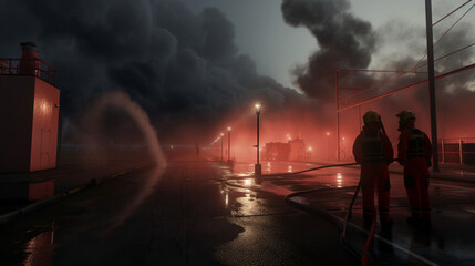 A digital simulation showcasing safety protocols during extreme weather conditions Generative AI