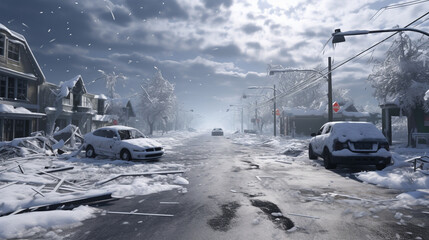 A digital simulation showcasing safety protocols during extreme weather conditions Generative AI