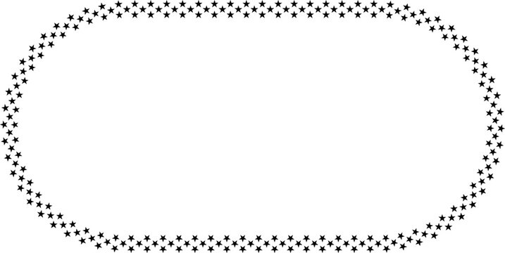 runded stars frame with copy space