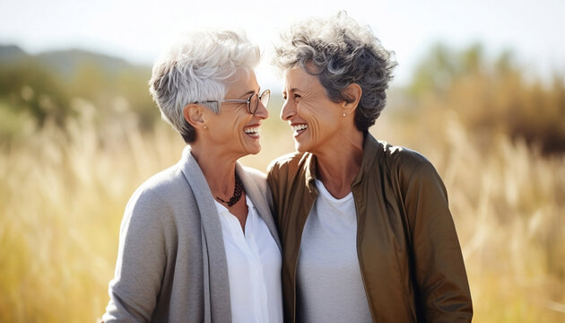 Happy Lesbian Elderly Couple