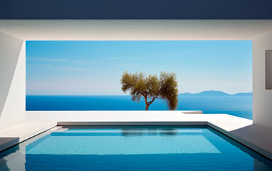 Fototapeta premium Modern luxury summer villa with infinity pool.