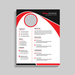 Modern Clean Resume CV Template Design