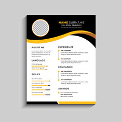 Modern Clean Resume CV Template Design