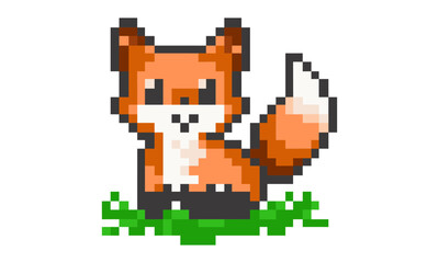 Fototapeta premium Fox pixel art