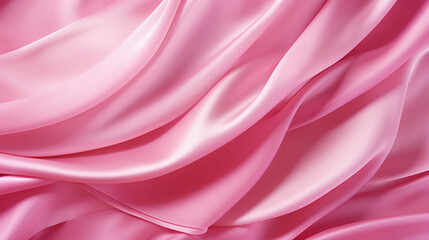 Obraz premium smooth elegant wavy pink silk or satin luxury cloth, generative ai