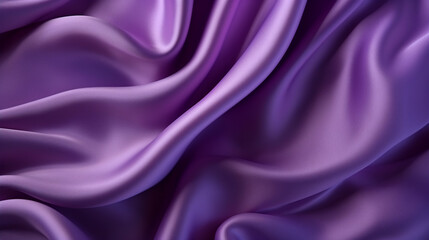 Fototapeta premium smooth elegant wavy purple silk or satin luxury cloth, generative ai