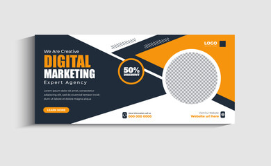 Digital marketing agency Facebook cover and web banner template