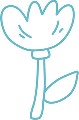 flower and leaves line art illustration