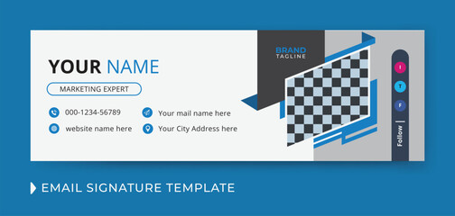 Corporate and business mail signature template design with personal details and online mail letter