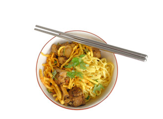 Khao soi - Traditional northern Thai Food, Curry with a noodle with chicken.