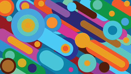 abstract wavy flow pattern with colorful cycle and ellips shape  background