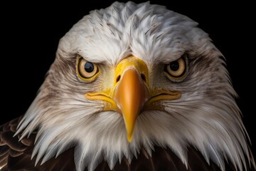 Obraz premium AI generated illustration of a bald eagle isolated on a black background