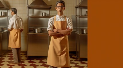 A Male Chef in an Industrial Kitchen Fictional Character Created By Generative AI