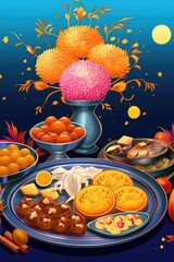 A Feast for the Eyes - Plates of Different Foods Created By Generated AI.