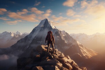 Mountain climbing photos, Generative AI