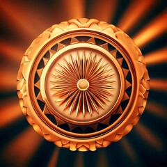 National emblem of India the Ashoka Chakra symbolizing peace and progress