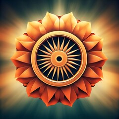 National emblem of India the Ashoka Chakra symbolizing peace and progress