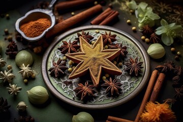 Spice up your life with a variety of star-shaped spice cookies and five different spices - Powered by Adobe