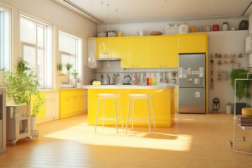Bright and Cheery Yellow Kitchen