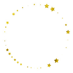 Golden Glitter Textured Stars Frame