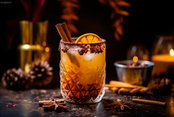 Autumn cocktail, generative ai