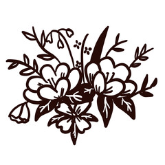 floral line art doodle element, for background, wallpaper, pattern 