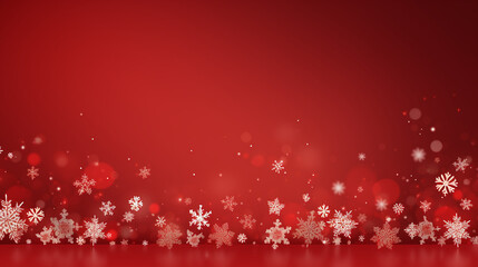 Fototapeta Wunderschöner Hintergrund für Weihnachten in rot  mit Eiskristallen und Platzhalter für Webdesign und Drucksachen, ai generativ obraz