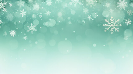Fototapeta na wymiar Wunderschöner Hintergrund für Weihnachten in grün mit Eiskristallen und Platzhalter für Webdesign und Drucksachen, ai generativ