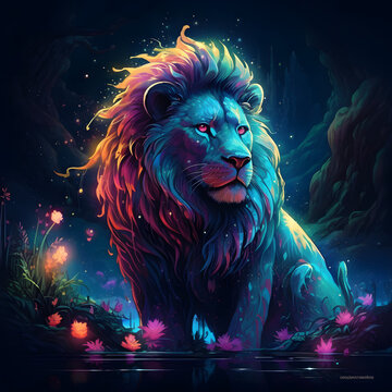 Le&oacute;n en medio de la noche