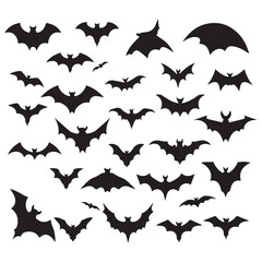 A set of silhouette Bat vector illustration