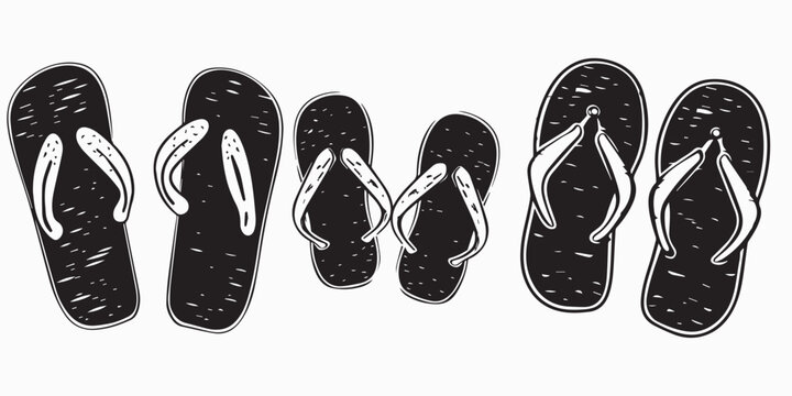 A set of silhouette Sandle Vector Design