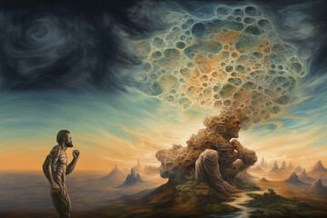 illustration of the creation of man from the dust of the earth