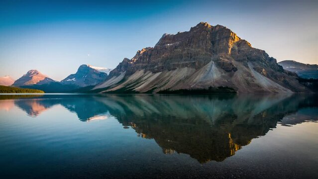 Reflections of mountain peaks