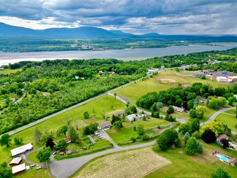 Aerial view of Route 9G in Germantown, NY.