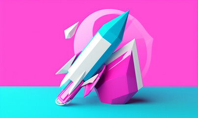 spaceship technology startup space bitcoin launch business finance start rocket. Generative AI.