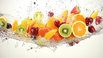 Fruit Explosion From A Glass Of juice, Background, Food HD, Generative Ai