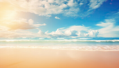 Fototapeta na wymiar Tropical Summer Beach: Sun, Sea, and Sand 