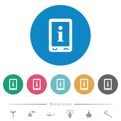 Mobile information flat round icons