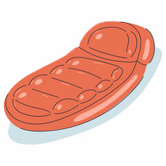 Inflatable pool float mattress vector cartoon illustration isolated on a white background.