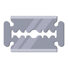 Safety razor blade vector cartoon illustration isolated on a white background.