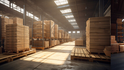 warehouse with boxes