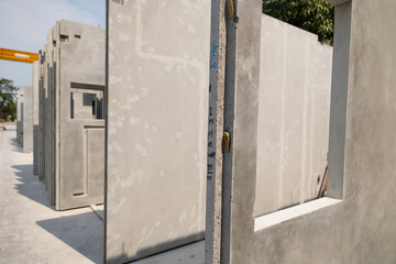Prefabricated concrete walls for building office buildings and residential houses. Precast...