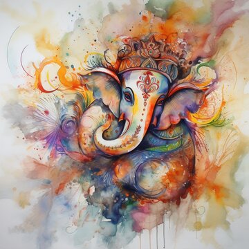 Lord Ganpati background for Ganesh Chaturthi festival of India.illustration