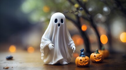 ハロウィンにおばけの格好をする/Generative AI © 　Coro