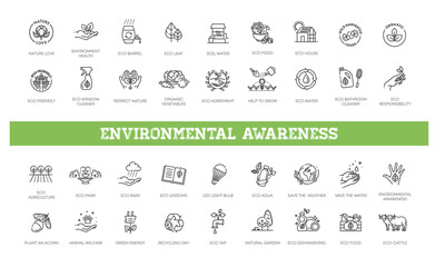 Ecological Succession Icons Pack. Vector collection - 628912178