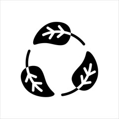 recycling icon, ecology green icon on white background