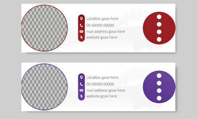 Creative professional modern email signature and Outlook footer design template