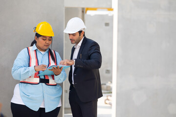 hispanic Business man and fat female. Ethnic diversity worker people, Success teamwork. Group of...